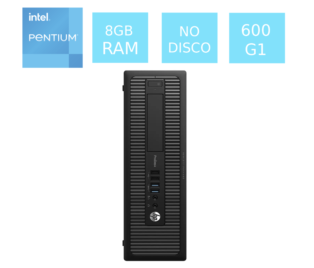 HP ProDesk 600 G1 PC SFF PENTIUM 4ta Gen / 8GB RAM – No incluye disco – Reacondicionado
