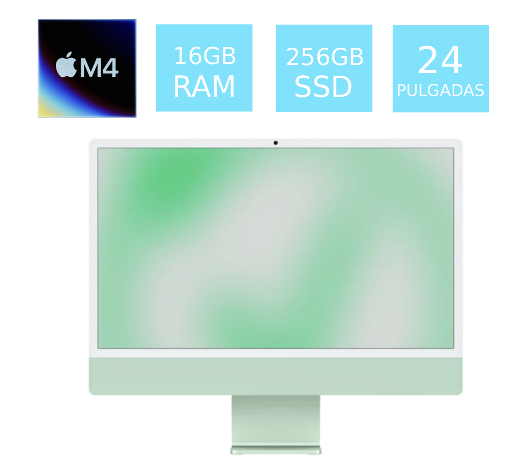 Apple Imac 2024 M4 16GB Ram 256GB Ssd Color Verde 24 Pulgadas