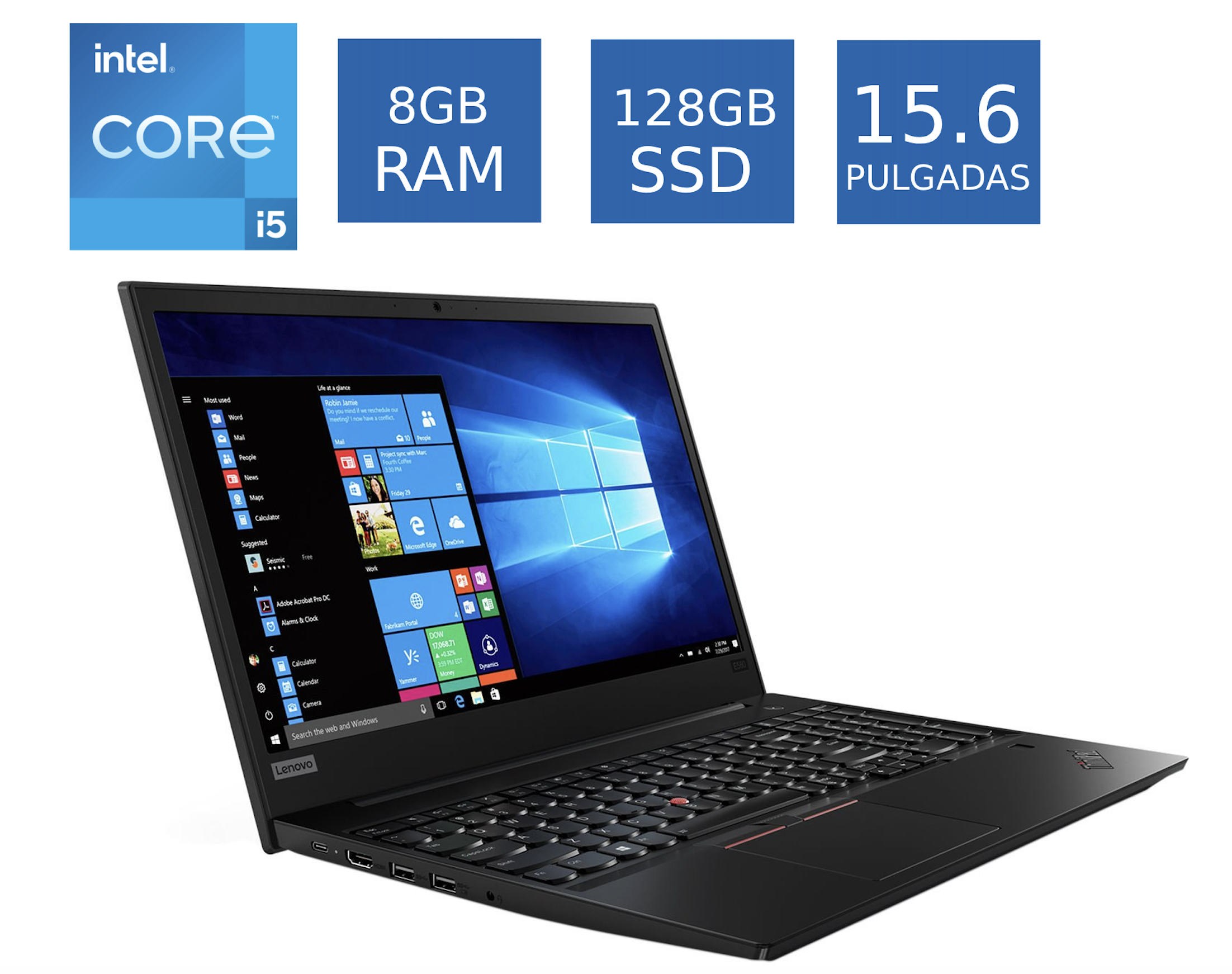Lenovo ThinkPad E580 i5 7ª Gen 8GB RAM 128GB SSD 15.6 Pulgadas (Reacondicionado)