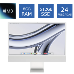 Apple iMac 2023 M3 8GB RAM 512GB SSD 24 Pulgadas Color Plateado (Reacondicionado)