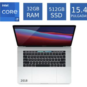 Laptop Apple MacBook Pro 2018 Core i7 2.2 32GB RAM 512GB SSD 15.4 Pulgadas (Reacondicionado)