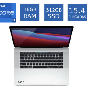 Laptop Apple MacBook Pro 2018 Core i7 2.6 16GB RAM 512GB SSD 15.4 Pulgadas (Reacondicionado)