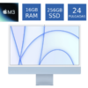 Apple iMac 2023 M3 16GB RAM 256GB SSD 24 Pulgadas Color Azul (Reacondicionado)