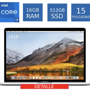 Laptop Apple MacBook Pro 2018 Core i7 2.2 16GB RAM 512GB SSD 15.4 Pulgadas Detalle Mínimo Pantalla (Reacondicionado)