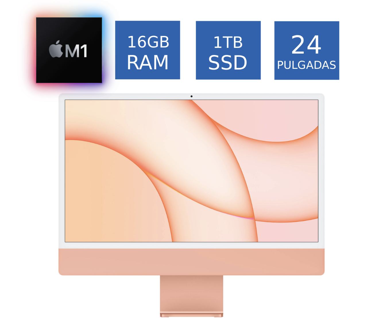 Apple iMac 2021 M1 16GB RAM 1TB SSD 24 Pulgadas Color Naranja (Reacondicionado)