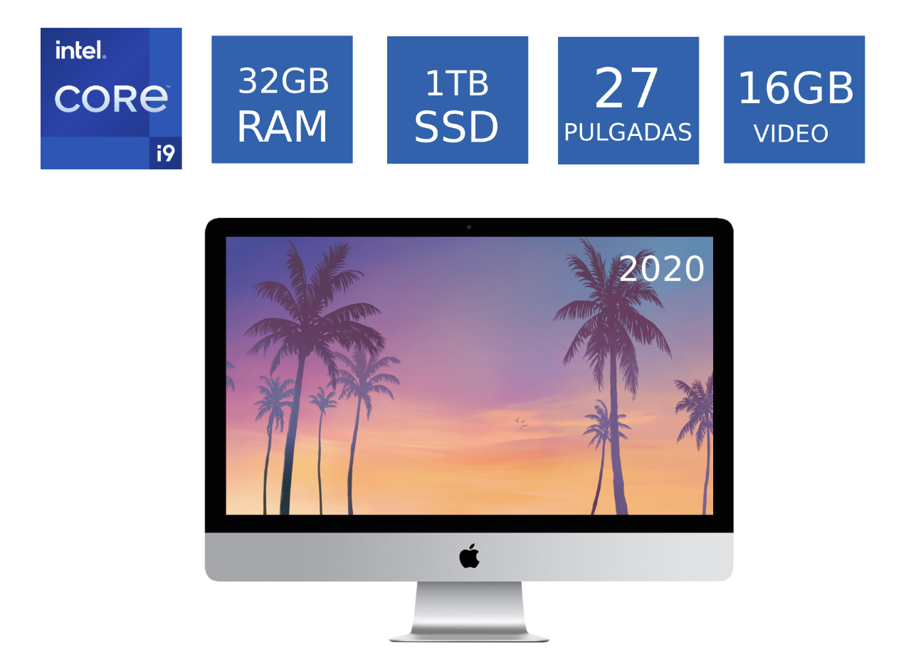 Apple Imac 2020 Intel Core I9 32gb Ram 1tb Ssd 27 Pulgadas 5k 16GB Video (Reacondicionado)