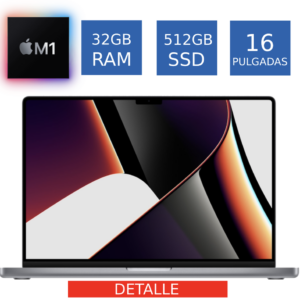 Apple Macbook Pro 2021 Core M1 32gb Ram 512gb Ssd 16 Pulgadas con Detalle Mínimo (Reacondicionado)