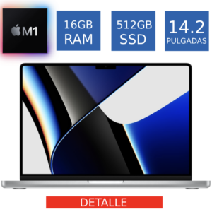 Apple MacBook Pro 2021 M1 Pro 8CPU 14GPU 16GB RAM 512GB SSD 14.2” con Detalle Mínimo – Reacondicionada