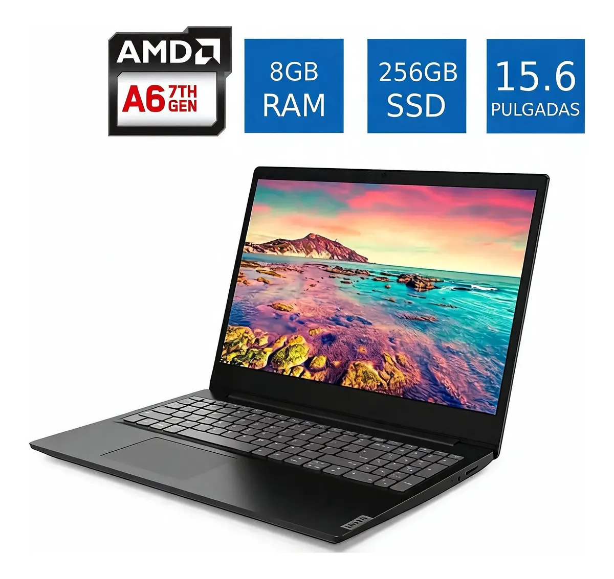 Laptop Lenovo IdeaPad S145 AMD A6 8GB RAM 256GB SSD 15.6 Pulgadas (Reacondicionado)