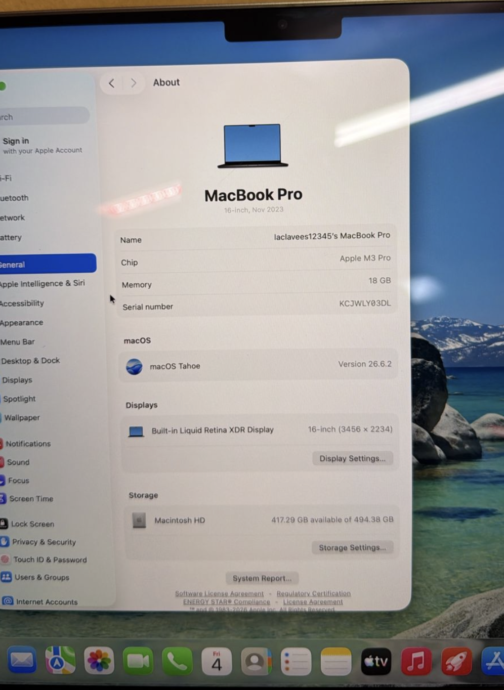 Apple MacBook Pro 2023 M3 Pro 18GB RAM 512GB SSD 16” Pulgadas con Detalle Mínimo (Reacondicionado) - Image 3