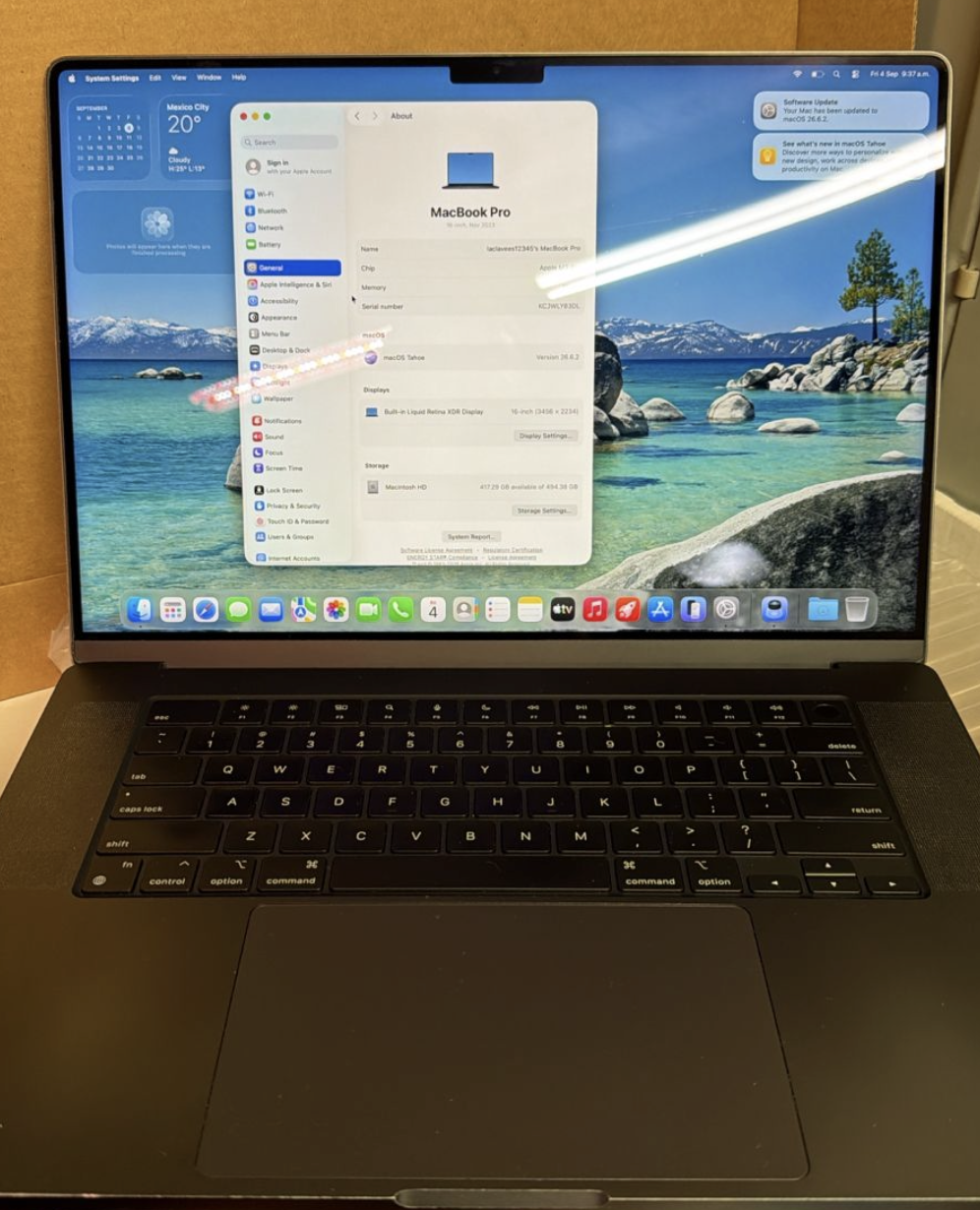 Apple MacBook Pro 2023 M3 Pro 18GB RAM 512GB SSD 16” Pulgadas con Detalle Mínimo (Reacondicionado) - Image 4