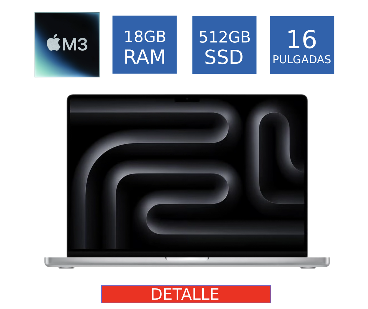 Apple MacBook Pro 2023 M3 Pro 18GB RAM 512GB SSD 16” Pulgadas con Detalle Mínimo (Reacondicionado)