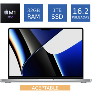 Apple MacBook Pro 16” 2021 M1 Max 32GB RAM 1TB SSD 32-Core GPU A2485 ACEPTABLE (Reacondicionado)